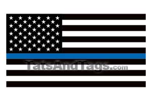 thin blue line American Flag temporary tattoo