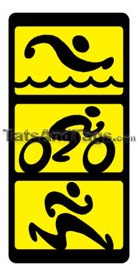 Tribal Triathlon Temporary Tattoo  Sport Designs by Custom Tags