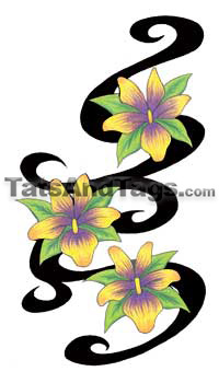 tribal orchid temporary tattoo