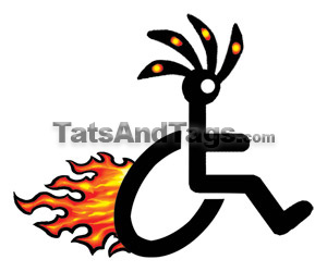 wheel chair racer temporary tattoo