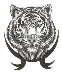 white tiger face temporary tattoo