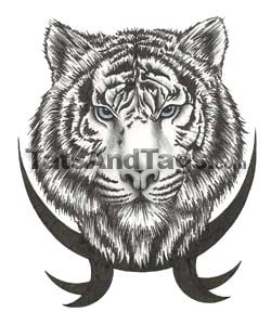 white tiger face temporary tattoo