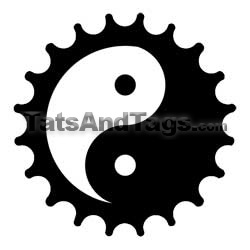 Yin Yang Chainring temporary tattoo