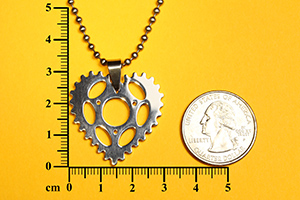 Chainring Heart Bike Pendant