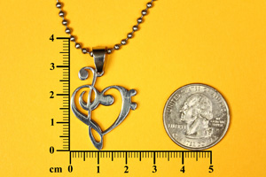 Treble Clef Heart Pendant