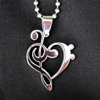 Treble Clef Heart Pendant