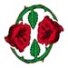 2 Red Roses temporary tattoo