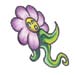 Purple Flower temporary tattoo