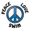 peace love swim temporary tattoo