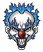 Blue Clown temporary tattoo