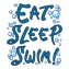 eat sleep swim  temporary tattoo