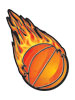 Flaming Basketball temporary tattoo