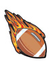 Flaming Football temporary tattoo