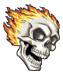 Flaming Skull temporary tattoo