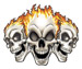 Flaming Skulls temporary tattoo