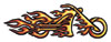 Flaming Motorcycle temporary tattoo