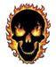 Flaming Skull temporary tattoo
