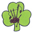 Bagpibe in Shamrock temporary tattoo