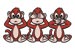 3 monkeys temporary tattoo