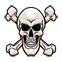 skull bones temporary tattoo