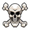 skull bones temporary tattoo