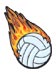 Flaming Volleyball temporary tattoo