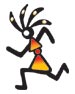 Kokopelli Runner temporary tattoo