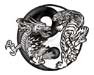 Dragon-Tiger Yin-Yang temporary tattoo
