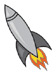 Rocket Temporary Tattoo