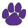 Purple Paw Print Temporary Tattoo