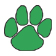 Green Paw Print Temporary Tattoo